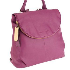New Amethyst Smooth Leather Zip-Flap Backpack